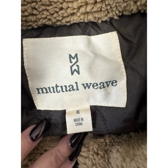 Mutual Weave Mens XLarge Coat Brown Plaid Wool Faux Shearling Collar Outdoors - Picture 7 of 10